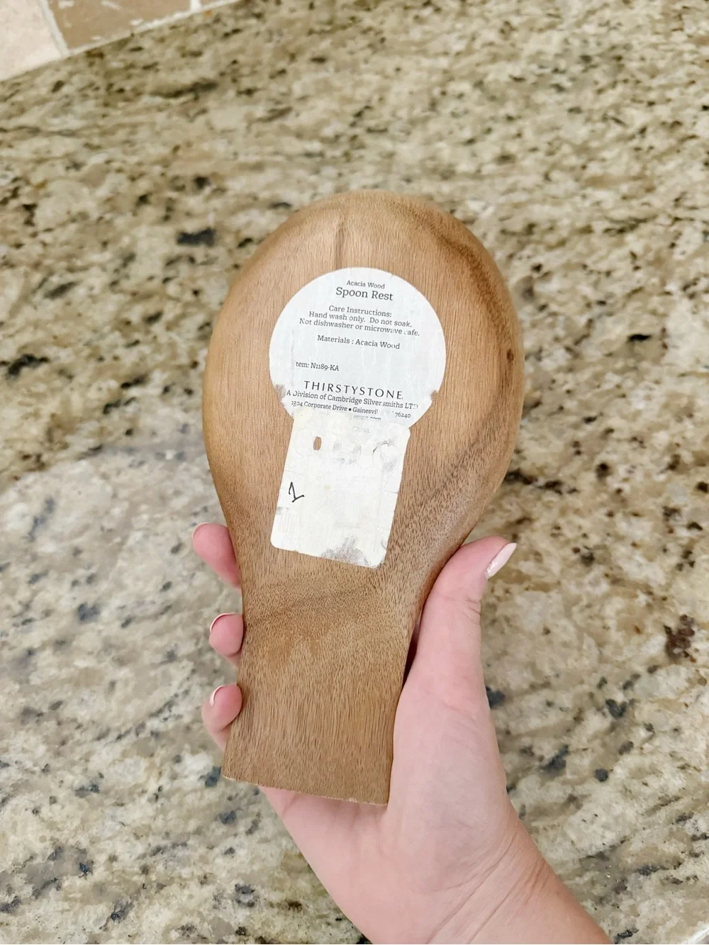 Thirstystone Wooden Spoon Rest in Light Brown